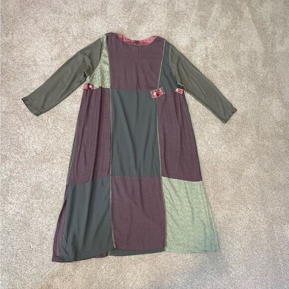 NWOT💼Surya II Patchwork Maxi Dress with Matching Purse Dusty Rose and Green - Picture 5 of 11